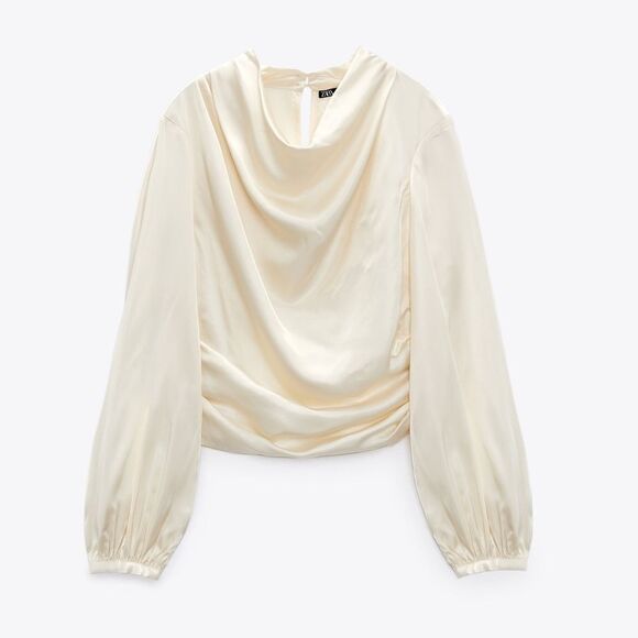 Zara DRAPED SATIN EFFECT TOP SPECIAL EDITION - Picture 9 of 12